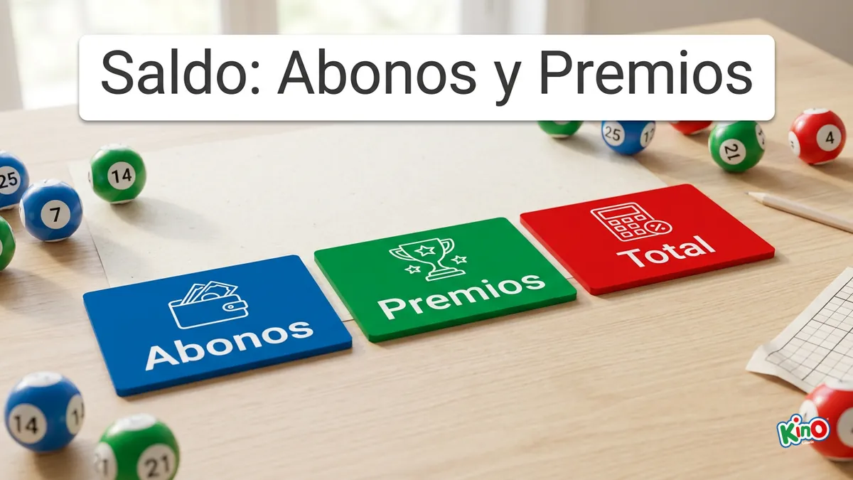 Saldo de Kino en loteria.cl dividido en Abonos, Premios y Total