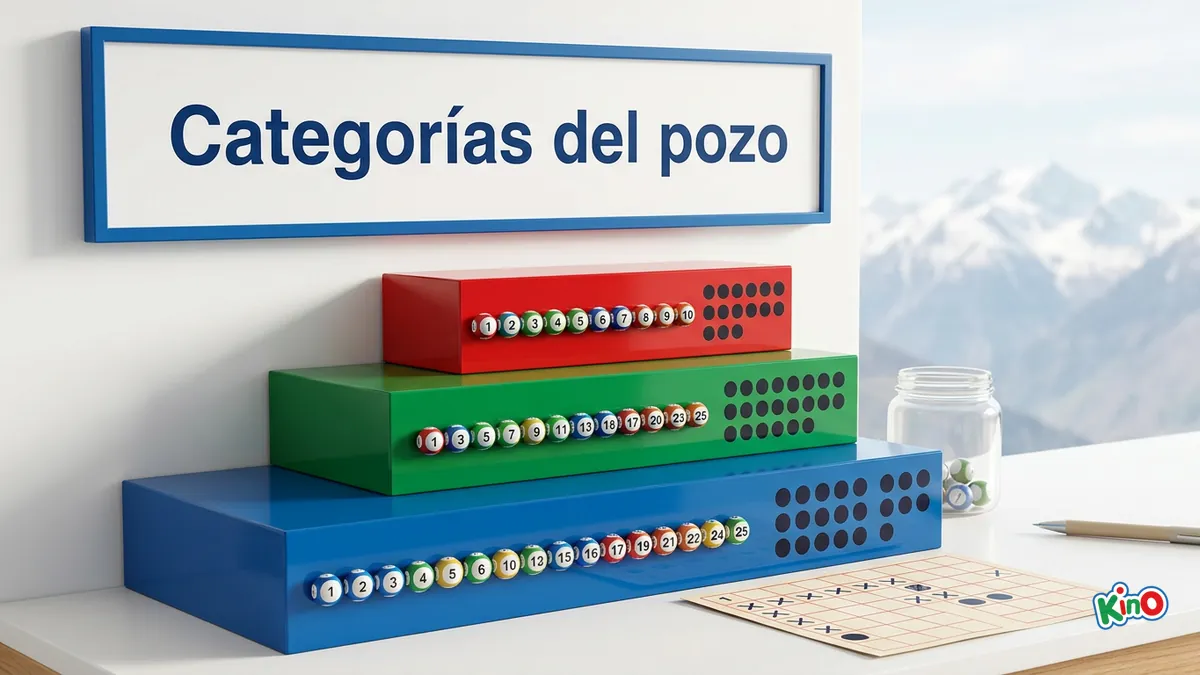 Categorías que forman el pozo del Kino, esquema en bloques de colores
