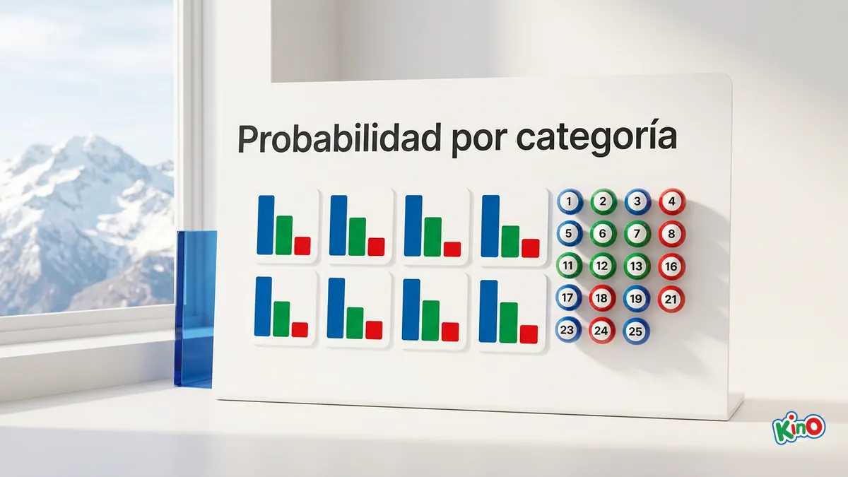 Probabilidad de ganar el Kino por categoría en una tabla de aciertos