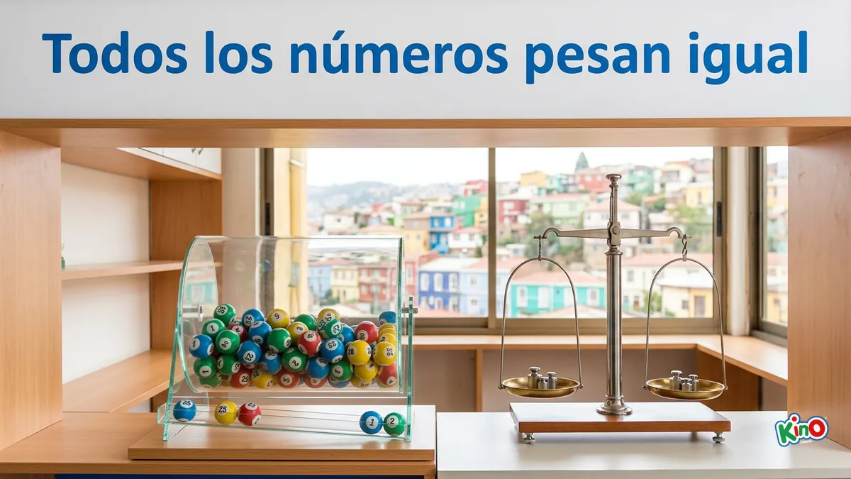 Tómbola con bolas del 1 al 25 y balanza equilibrada: ningún número del Kino es caliente