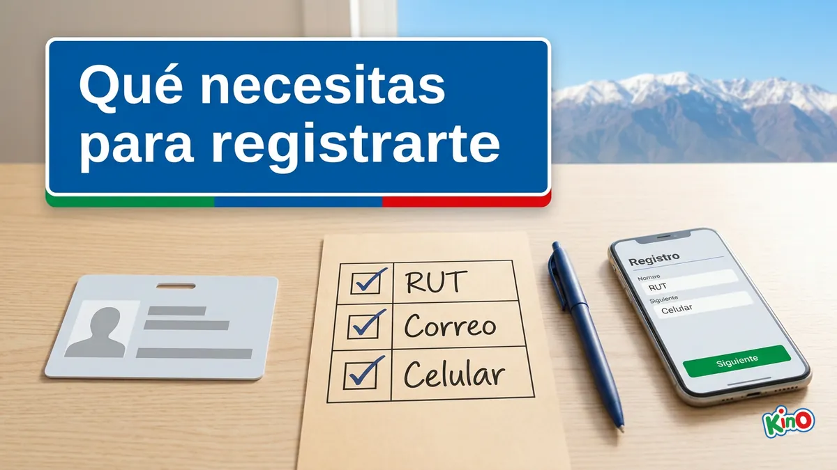 Requisitos antes del registro en Kino: RUT, correo y celular a mano
