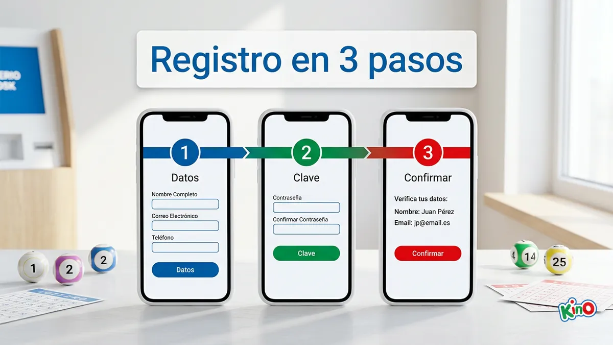 Registro en Kino en 3 pasos: datos, clave y confirmación en loteria.cl