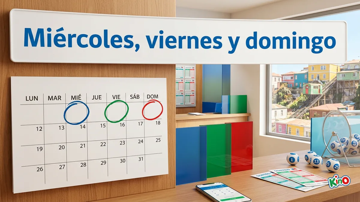 Calendario con los tres sorteos semanales del Kino