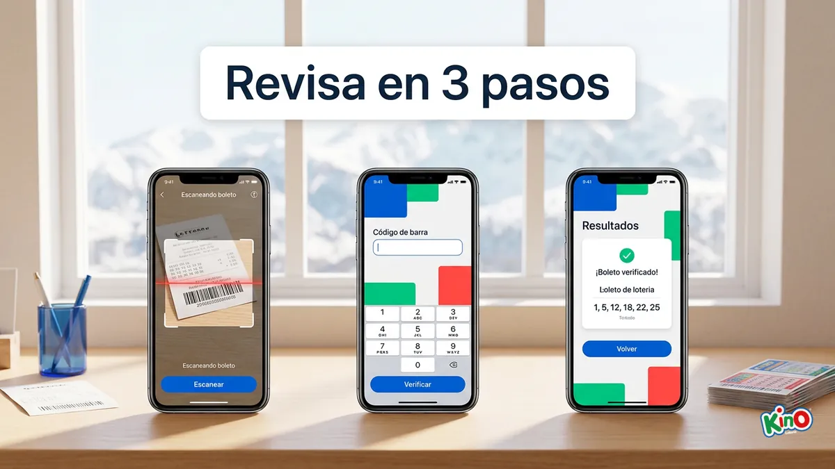 Tres pantallas para revisar el Kino por código de barra